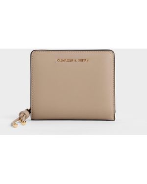 Charles & Keith Everleigh Zip-Around Small Wallet - Natural