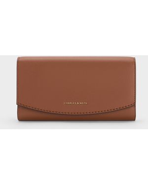 Charles & Keith Portefeuille À Rabat Incurvé Briony - Brown