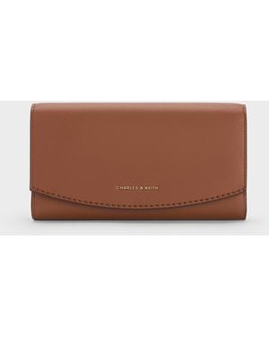 Charles & Keith Portefeuille À Rabat Incurvé Briony - Brown