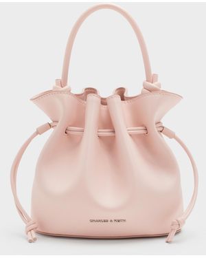 Charles & Keith Sammie Drawstring Bucket Bag - Pink
