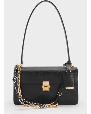 Charles & Keith Acelynn Rope-Chain Shoulder Bag - White
