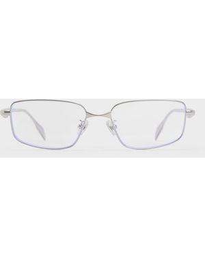 Charles & Keith Celestia Rectangular Sunglasses - Metallic