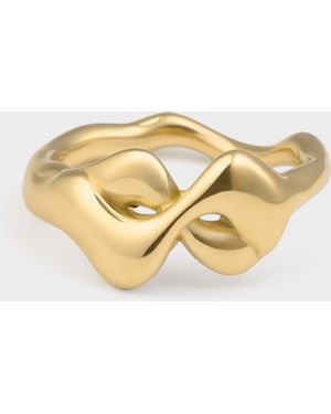 Charles & Keith Emilia Wavy Ring - White