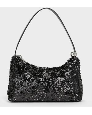 Charles & Keith Jesmyn Sequinned Two-Way Bag - Black
