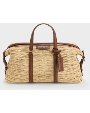 Charles & Keith Fergie Woven Bowling Bag - Natural