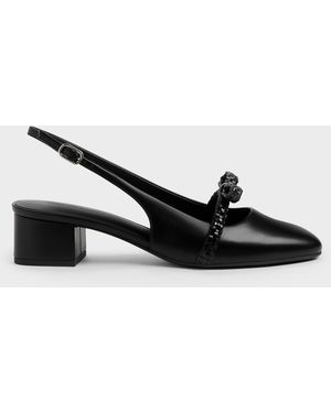 Charles & Keith Kaleen Slingback Court Shoes - Black