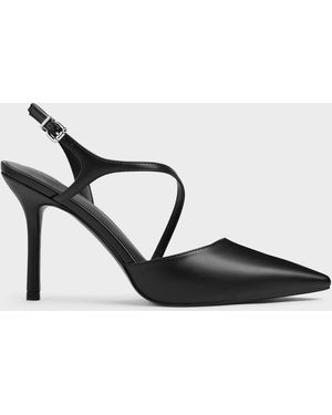 Charles & Keith Cordelia Pointed Slingback Court Shoes - Black