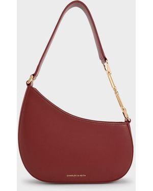 Charles & Keith Agatha Chain-Strap Shoulder Bag - Red