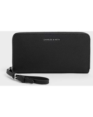 Charles & Keith Chance Zip-Around Long Wallet - Black