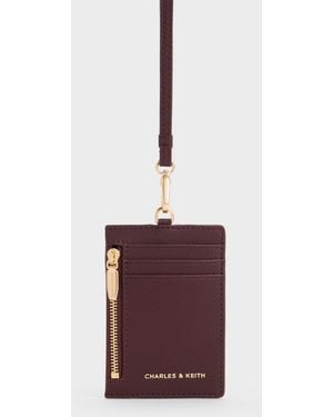 Charles & Keith Twilia Side-Zip Card Holder - Purple