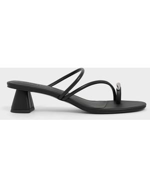 Charles & Keith Toe-Ring Strappy Heels - White