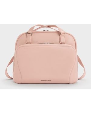 Charles & Keith Nelly Boxy Backpack - Pink