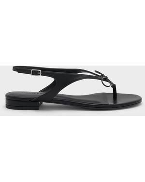 Charles & Keith Bow Slingback Thong Sandals - Multicolour