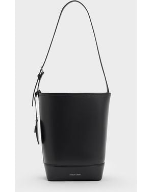 Charles & Keith Enola Elongated Bucket Bag - White