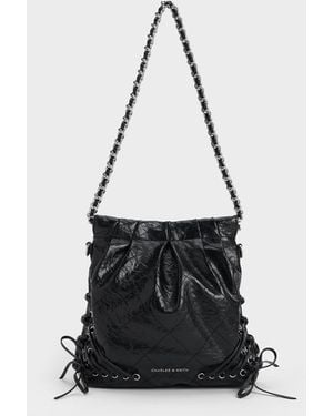 Charles & Keith Duo Grommet Chain-Handle Two-Way Backpack - White