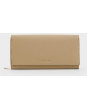Charles & Keith Muriel Front Flap Long Wallet - Natural