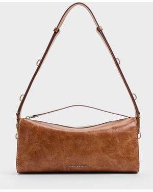Charles & Keith Delfina Elongated Shoulder Bag - White