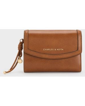 Charles & Keith Haylen Front-Flap Small Wallet - Brown