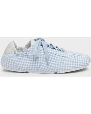 Charles & Keith Cece Gingham Ruched Trainers - Blue