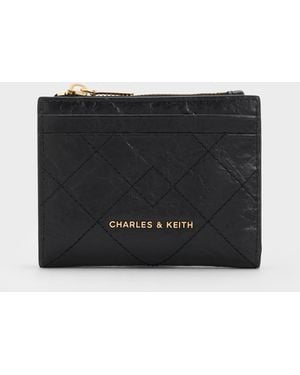 Charles & Keith Duo Quilted Small Wallet - Black