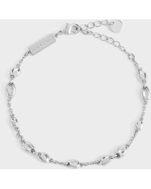 Charles & Keith Donora Sculptural-Bead Chain Bracelet - White