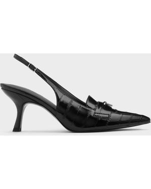 Charles & Keith Griselda Eel-Effect Slingback Pumps - Multicolor