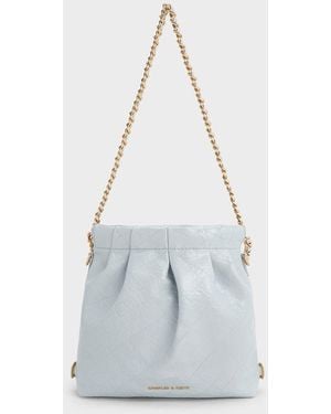 Charles & Keith Duo Chain-Handle Two-Way Backpack - White