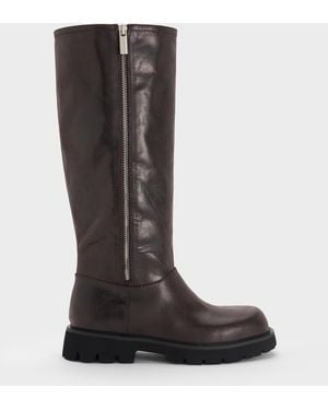 Charles & Keith Rosamond Knee-High Boots - Black