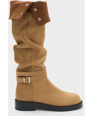 Charles & Keith Eilis Faux Suede Thigh-High Boots - Natural