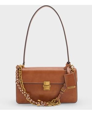 Charles & Keith Acelynn Rope-Chain Shoulder Bag - White
