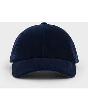 Charles & Keith Velvet Cap - Blue