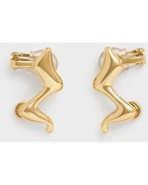 Charles & Keith Emilia Wavy Stud Earrings - Metallic