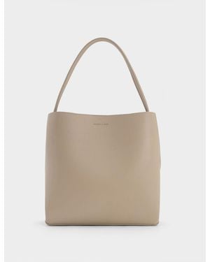 Charles & Keith Leia Tote Bag - Natural