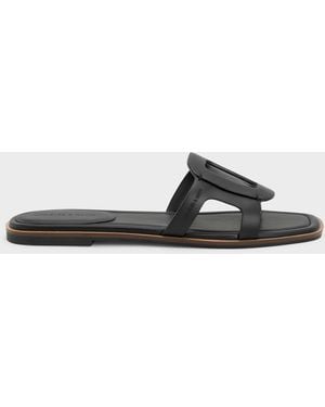 Charles & Keith Easley Cut-Out Slide Sandals - White