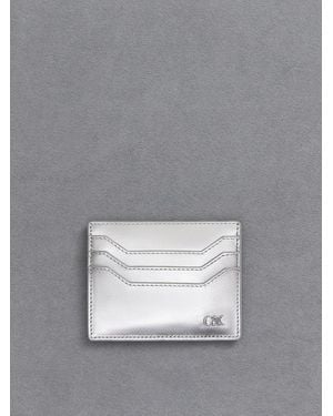 Charles & Keith Carli Metallic Leather Multi-slot Card Holder - Grey