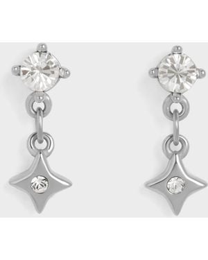 Charles & Keith Everest Crystal Star Drop Earrings - Metallic