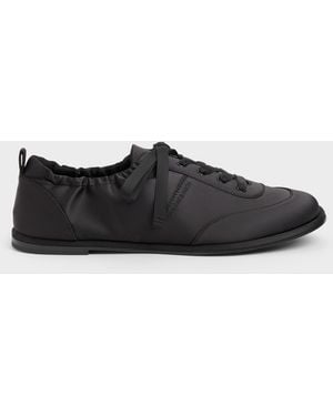 Charles & Keith Satin Ruched Trainers - Black