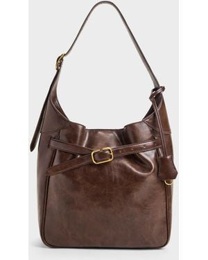 Charles & Keith Victoria Belted Hobo Bag - Brown
