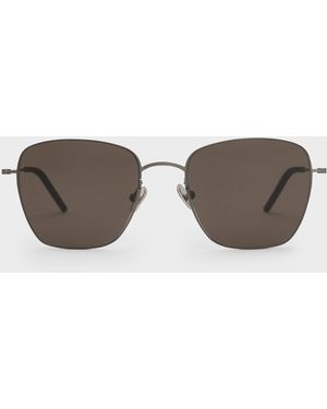 Charles & Keith Miranda Square Sunglasses - Grey