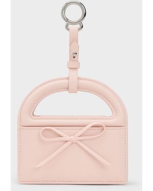 Charles & Keith Reese Bow Top Handle Wristlet - Pink
