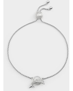 Charles & Keith Delfina Crystal-dolphin Ball Bracelet - White