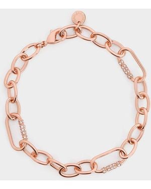 Charles & Keith Reagan Crystal Chain-link Bracelet - Metallic