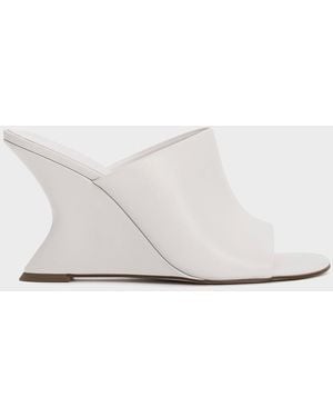 Charles & Keith Sculptural-Heel Wedges - White
