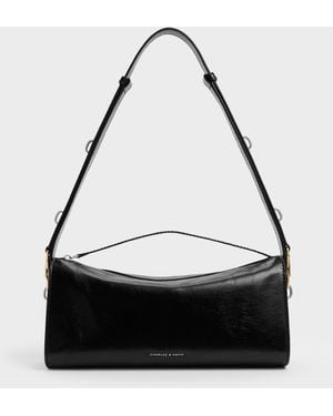 Charles & Keith Delfina Elongated Shoulder Bag - Black