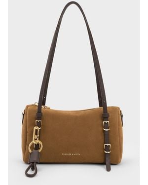 Charles & Keith Mini Levy Two-Tone Shoulder Bag - White
