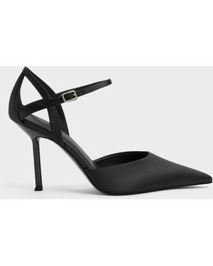 Charles & Keith Satin D'Orsay Stiletto Pumps - White