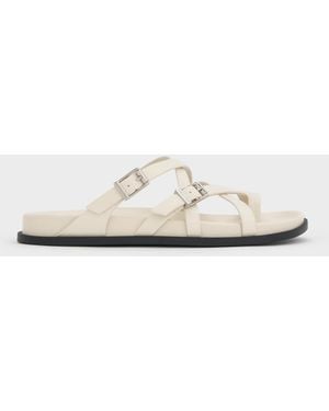 Charles & Keith Crossover Toe-Ring Sandals - White