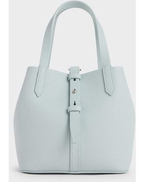 Charles & Keith Beryl Belted Bucket Bag - Blue