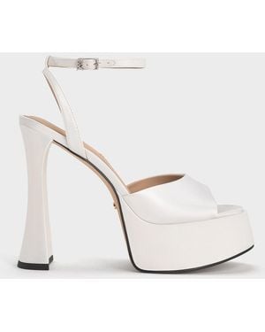 Charles & Keith Michelle Recycled Polyester Platform Sandals - White