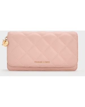 Charles & Keith Arrietty Quilted Wallet On Chain - Pink